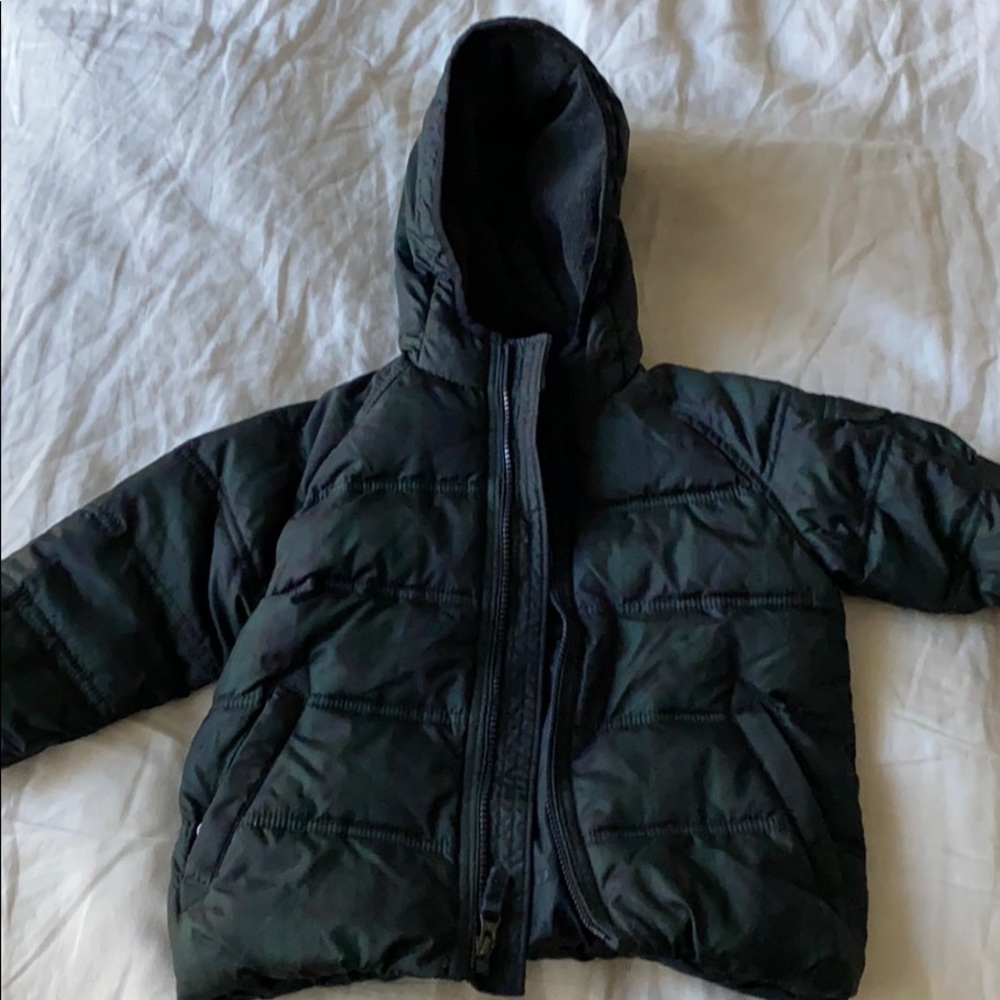 Dark plaid winter jacket